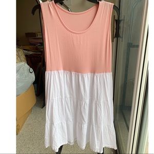 Pink and white summery dress